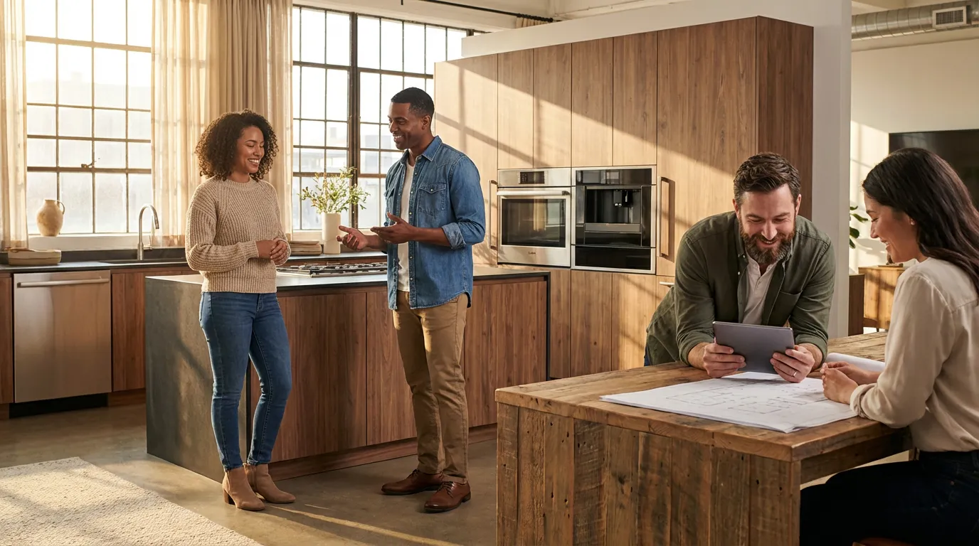 Une équipe en showroom travaille en harmonie, sans interruption téléphonique